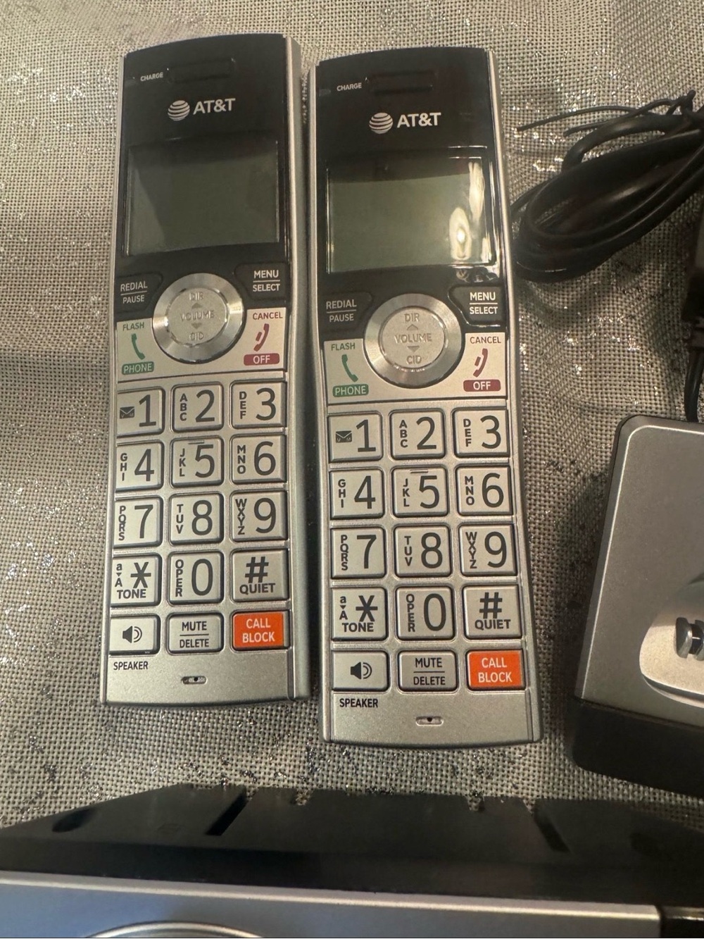 AT&T CL82207 DECT 6.0 2Handset Cordless Phone for Home with Answering Machine..